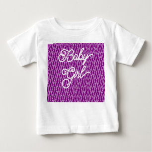 T-shirt Pour Bébé Fleurs violettes Art Déco