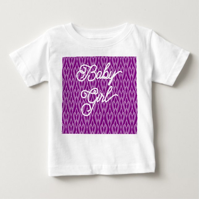 T-shirt Pour Bébé Fleurs violettes Art Déco (Devant)