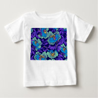 Fleurs violettes et bleues William Morris