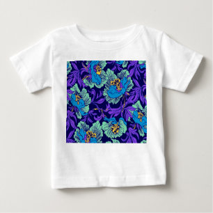T-shirt Pour Bébé Fleurs violettes et bleues William Morris