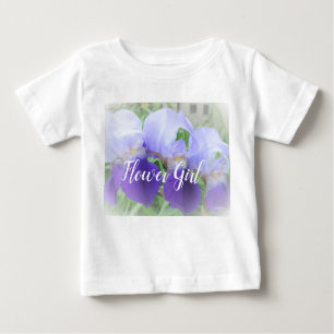 T-shirt Pour Bébé Fleurs violettes Fleur Fille Ruffle Tee