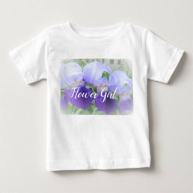 T-shirt Pour Bébé Fleurs violettes Fleur Fille Ruffle Tee (Devant)