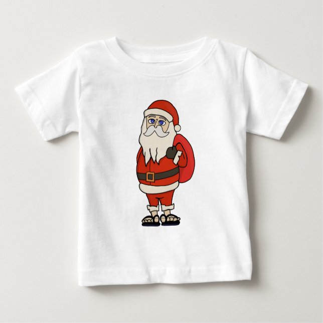 T-shirt Pour Bébé Flip Flops de Noël du Père Noël (Devant)
