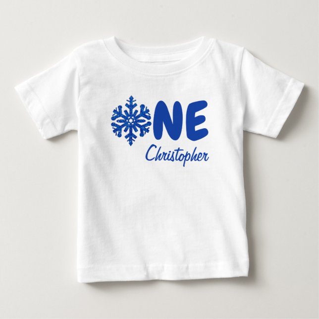 T-shirt Pour Bébé Flocon de neige 1er anniversaire T-shirt bébé (Devant)