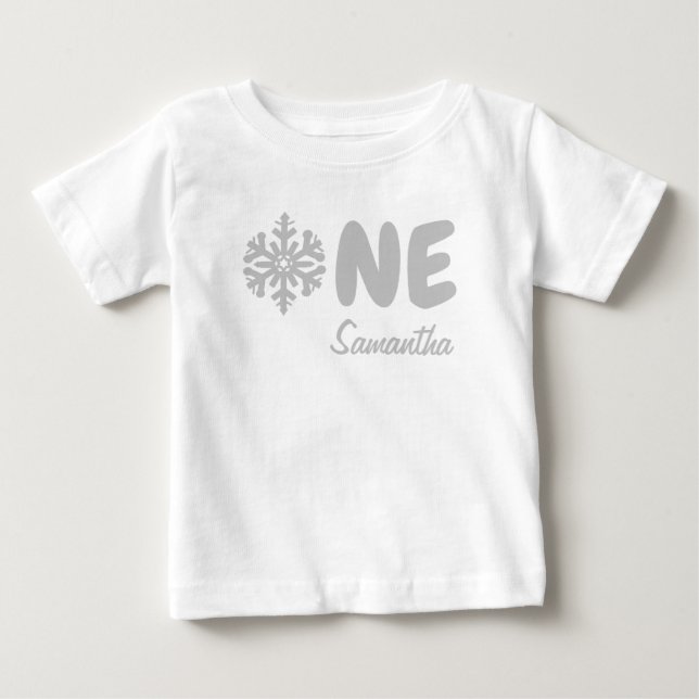 T-shirt Pour Bébé Flocon de neige 1er anniversaire T-shirt bébé (Devant)