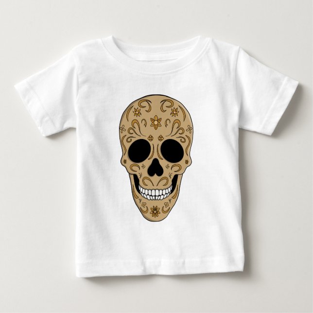 T-shirt Pour Bébé Floral Sugar Skull Dia de los Muertos (Devant)