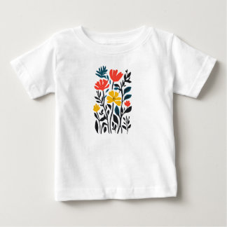 T-shirt Pour Bébé Flore Abstraite, art floral moderne
