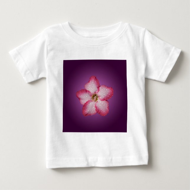 T-shirt Pour Bébé Flore rose Adenium Violet rayé (Devant)