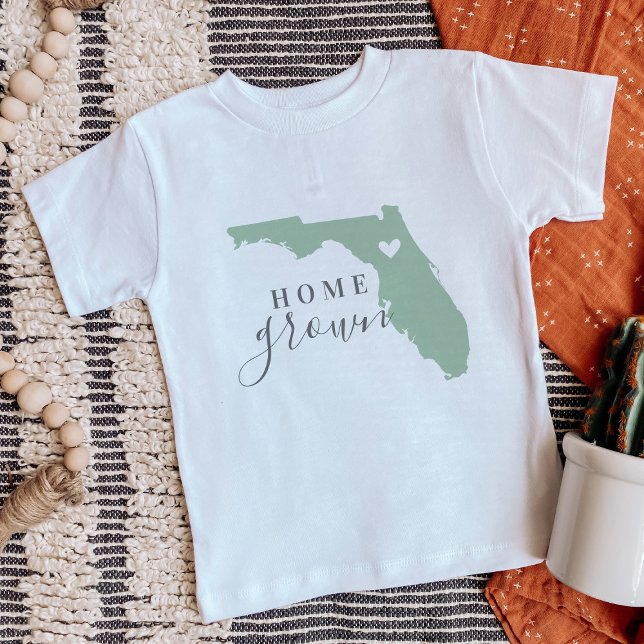 T-shirt Pour Bébé Florida Maison cultivée | Carte d'état des couleur (Créateur téléchargé)