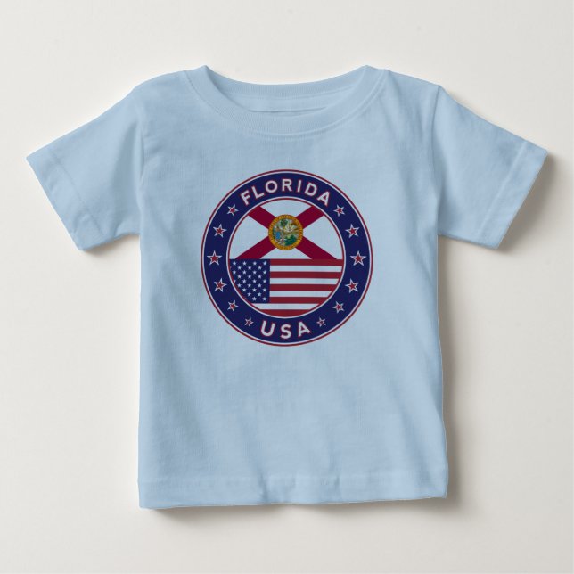 T-shirt Pour Bébé Floride, bleu (Devant)