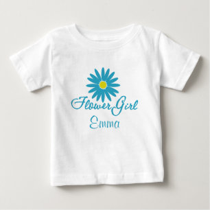 T-shirt Pour Bébé Flower Girl/ Blue Daisy