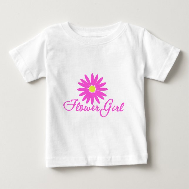T-shirt Pour Bébé Flower Girl Daisy/ Rose (Devant)