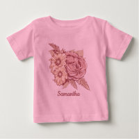 Flower Illustration vêtements de nom personnalisé