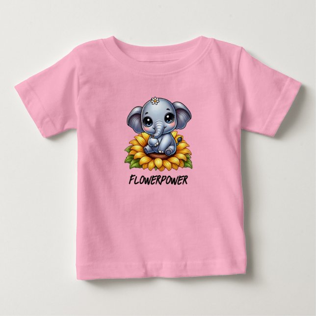 T-shirt Pour Bébé Flowerpower (Devant)