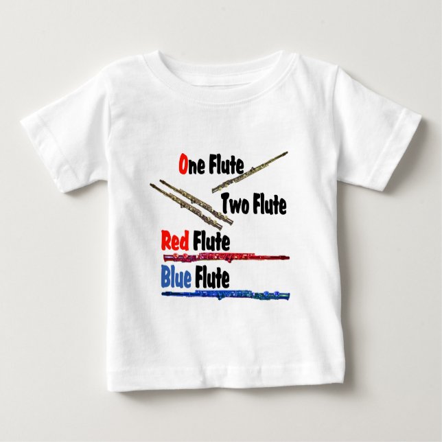 T-shirt Pour Bébé Flûte bleue rouge (Devant)