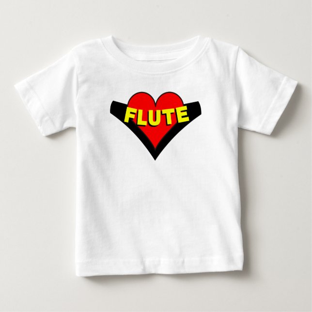 T-shirt Pour Bébé Flûte sur le coeur (Devant)