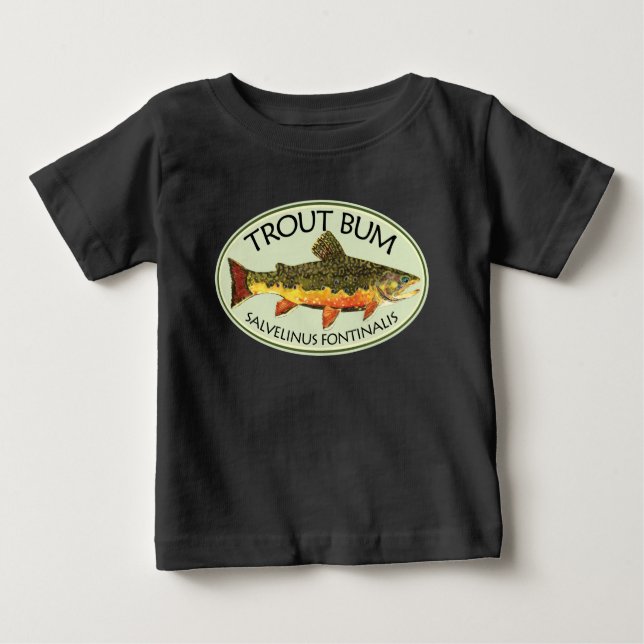 T-shirt Pour Bébé Fly Fishing Fundy TROUT BUM (Devant)