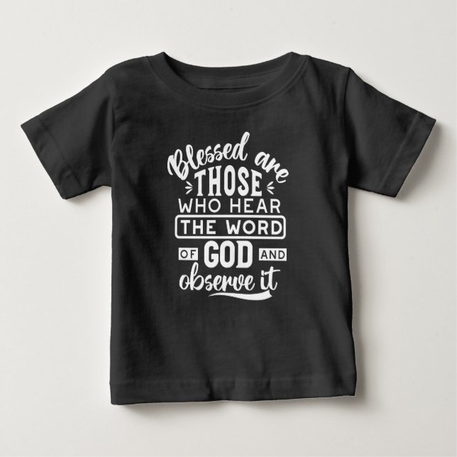 T-shirt Pour Bébé Foi et obéissance – Écriture inspirante (Devant)