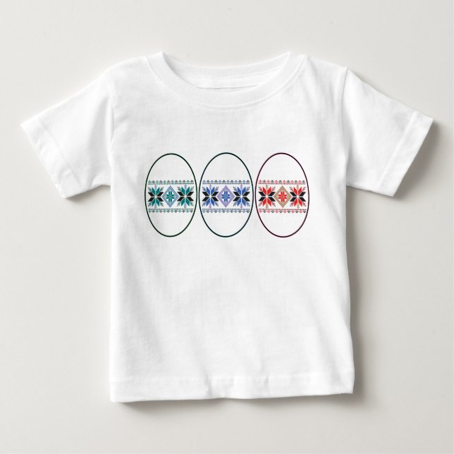T-shirt Pour Bébé Folk Design Easter Eggs (Devant)