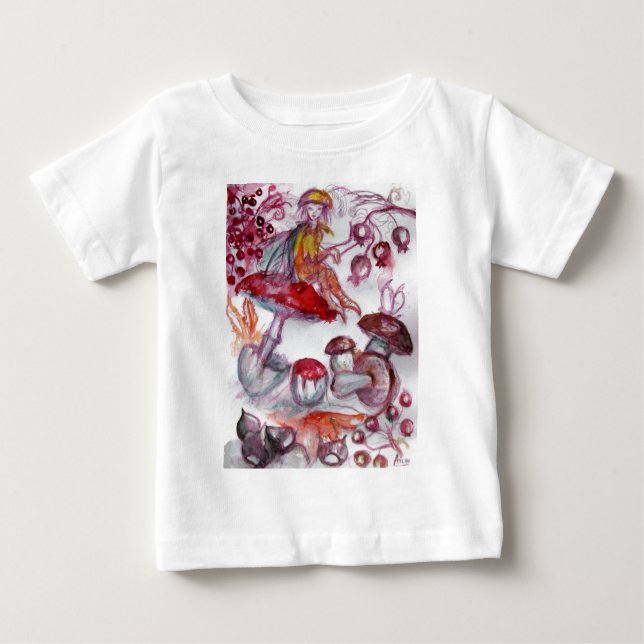 T-shirt Pour Bébé FOLLET MAGIQUE DE CHAMPIGNONS Imaginaire Floral Ro (Devant)
