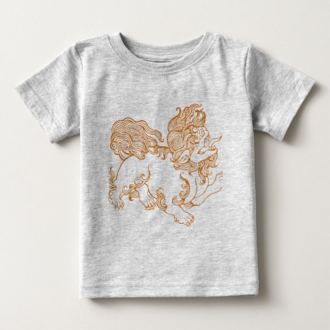 T-shirt Pour Bébé Foo Dog Tee (Devant)