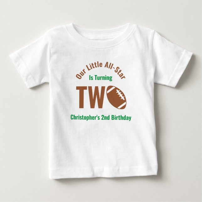 T-shirt Pour Bébé Football All-Star 2e Anniversaire (Devant)