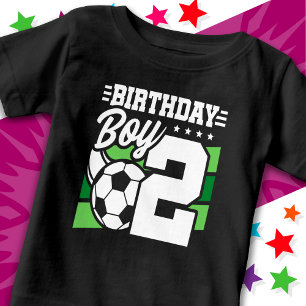T-shirt Pour Bébé Football de 2 ans Fête de Football de 2e Anniversa