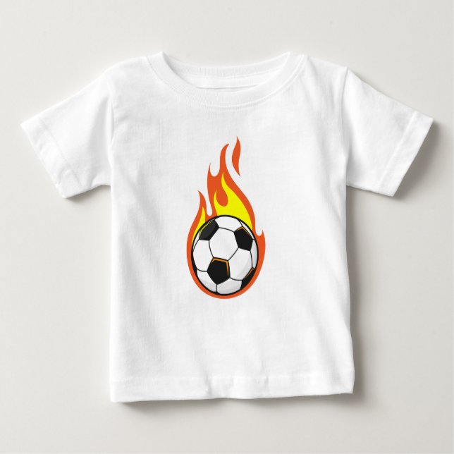 T-shirt Pour Bébé Football en feu (Devant)