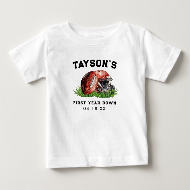 T-shirt Pour Bébé Football Première Année 1er Anniversaire (Devant)