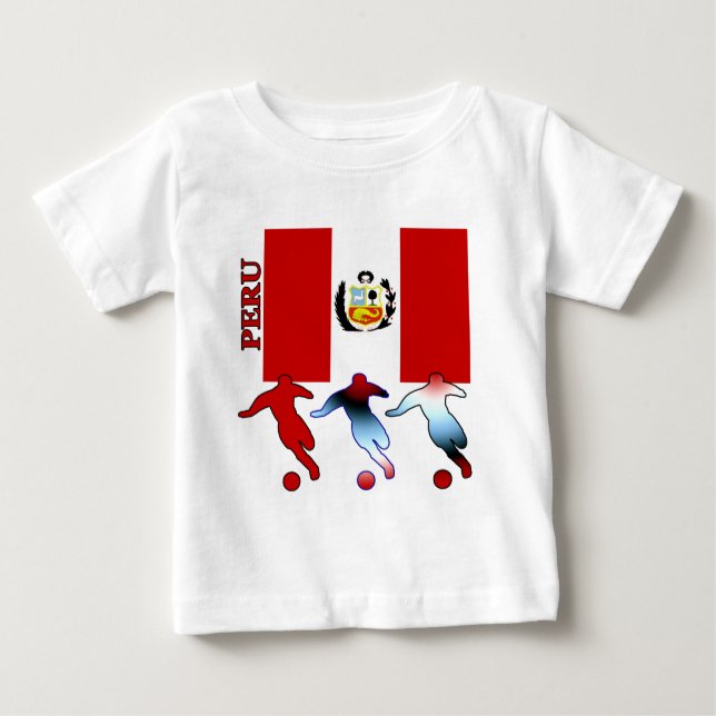 T-shirt Pour Bébé Footballeurs péruviens (Devant)