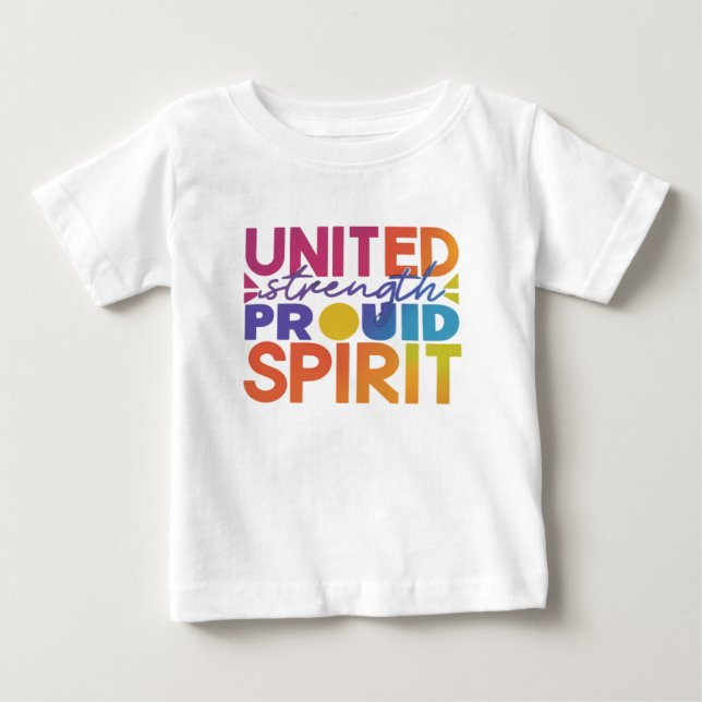 T-shirt Pour Bébé Force unie Esprit de fierté (Devant)
