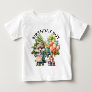 T-shirt Pour Bébé Forêt Anniversaire Aquarelle Fantaisiste