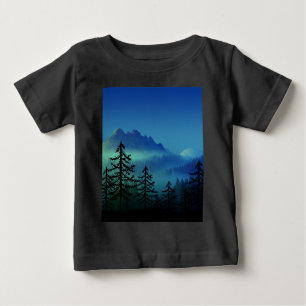 T-SHIRT POUR BÉBÉ FORÊT CALME DE MINUIT DE LA MONTAGNE