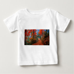 T-shirt Pour Bébé Forêt peinte Flamme d'automne Cadeaux d'aquarelle