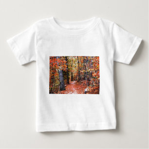 T-shirt Pour Bébé Forêt peinte sentier d'automne Cadeaux d'aquarelle