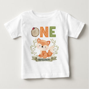 T-shirt Pour Bébé Forêt personnalisée Ist Birthday Forêt Fox