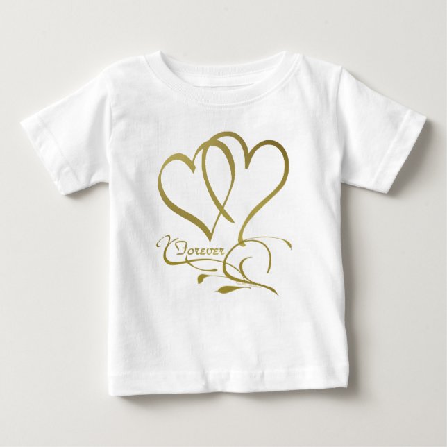 T-shirt Pour Bébé Forever Hearts Gold éditable couleurs arrière - pl (Devant)