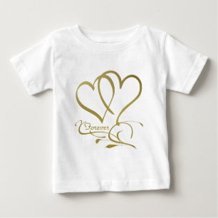 T-shirt Pour Bébé Forever Hearts Gold éditable couleurs arrière - pl