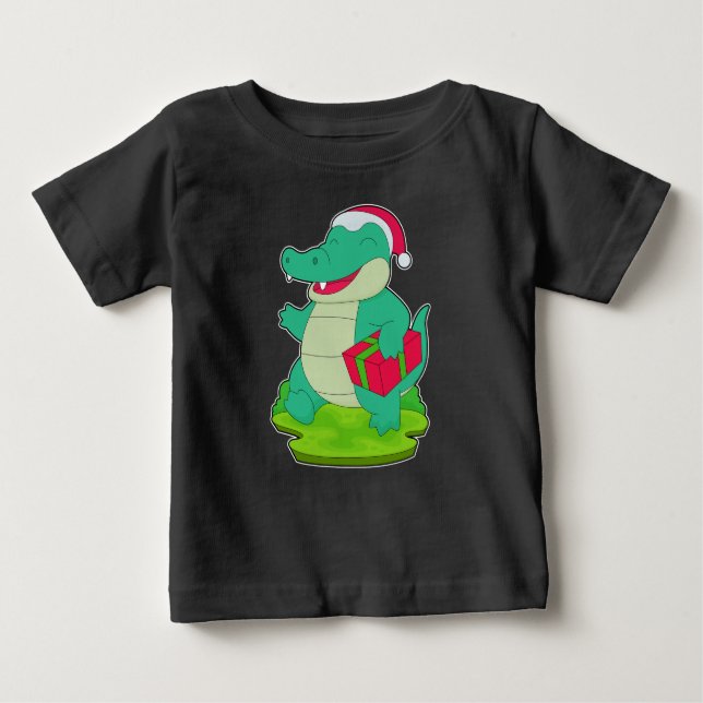 T-shirt Pour Bébé Forfait Crocodile Christmas (Devant)