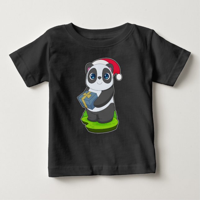 T-shirt Pour Bébé Forfait Panda Christmas (Devant)