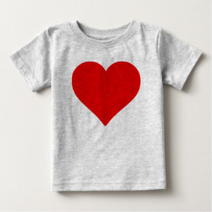T-shirt Pour Bébé Forme de cœur rouge amour classique minimalisme