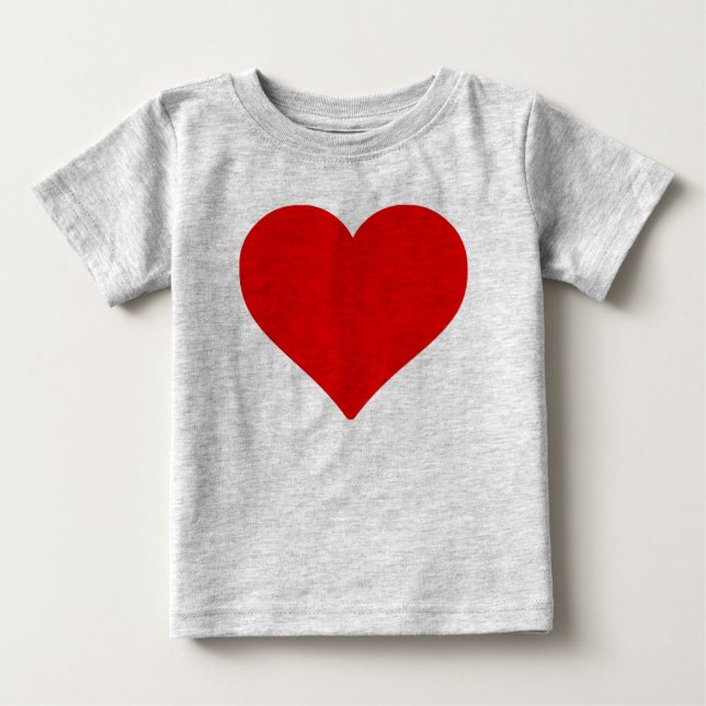 T-shirt Pour Bébé Forme de cœur rouge amour classique minimalisme (Devant)