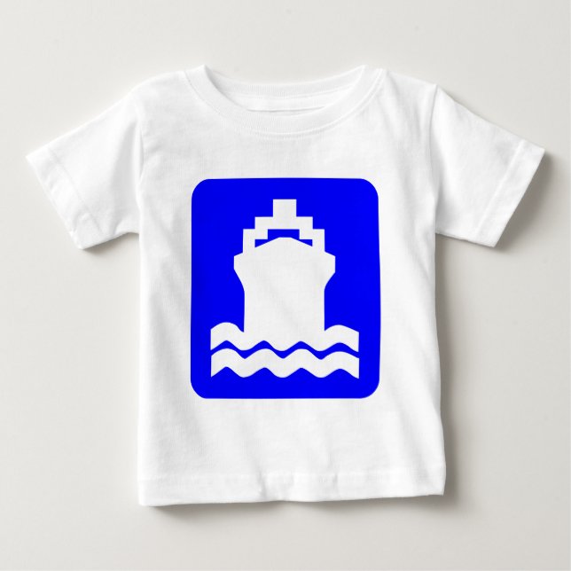 T-shirt Pour Bébé Forme de navire - Bleu (Devant)