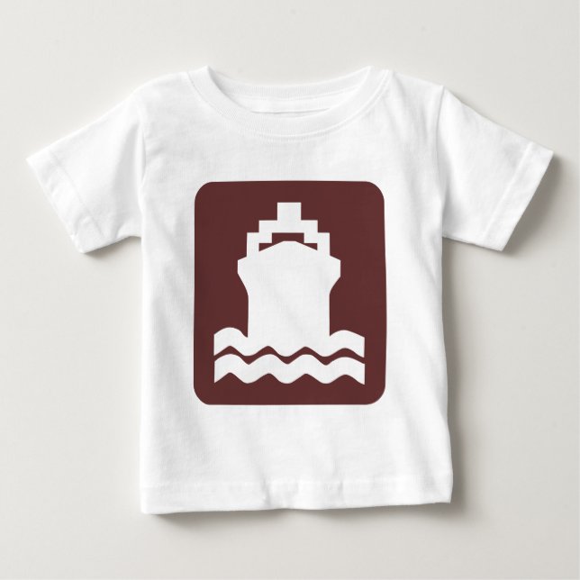 T-shirt Pour Bébé Forme de navire - Brown foncé (Devant)