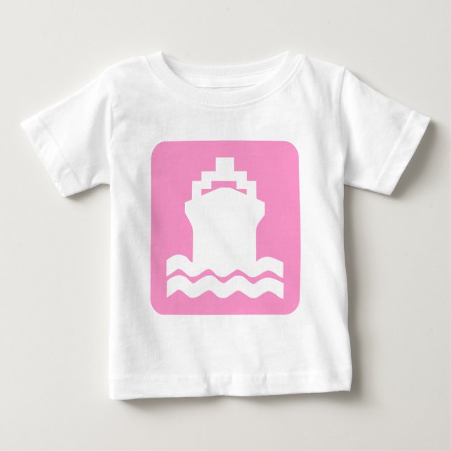 T-shirt Pour Bébé Forme d'expédition - rose (Devant)