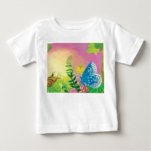 T-shirt Pour Bébé Fourmi, escargot et papillon bleu de Chapman