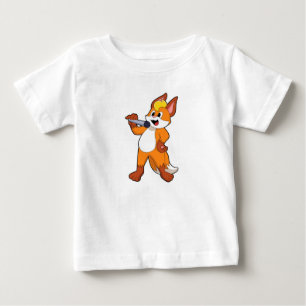 T-shirt Pour Bébé Fox as Singer with Microphone