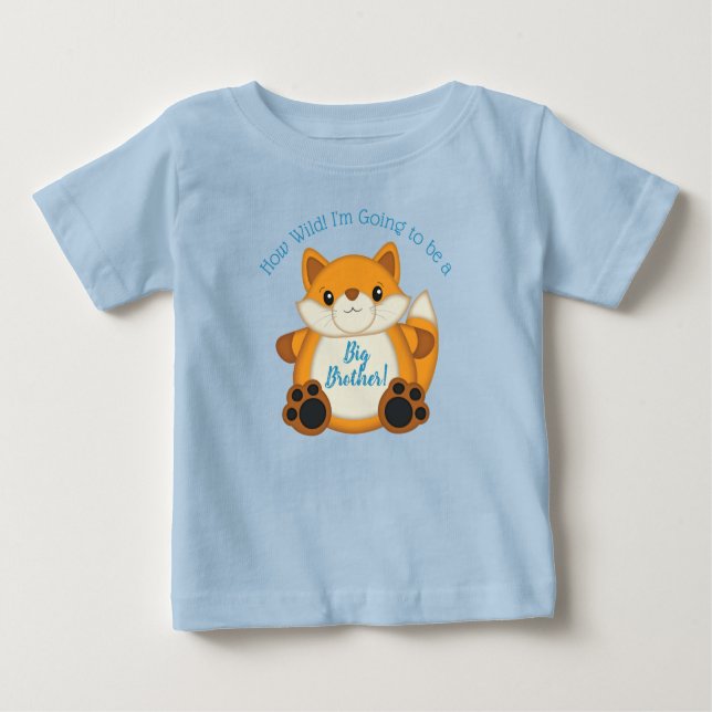 T-shirt Pour Bébé Fox Baby shower bleu (Devant)