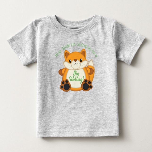 T-shirt Pour Bébé Fox Baby shower Green (Devant)
