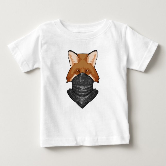 T-shirt Pour Bébé Fox en bandit avec Kerchief (Devant)